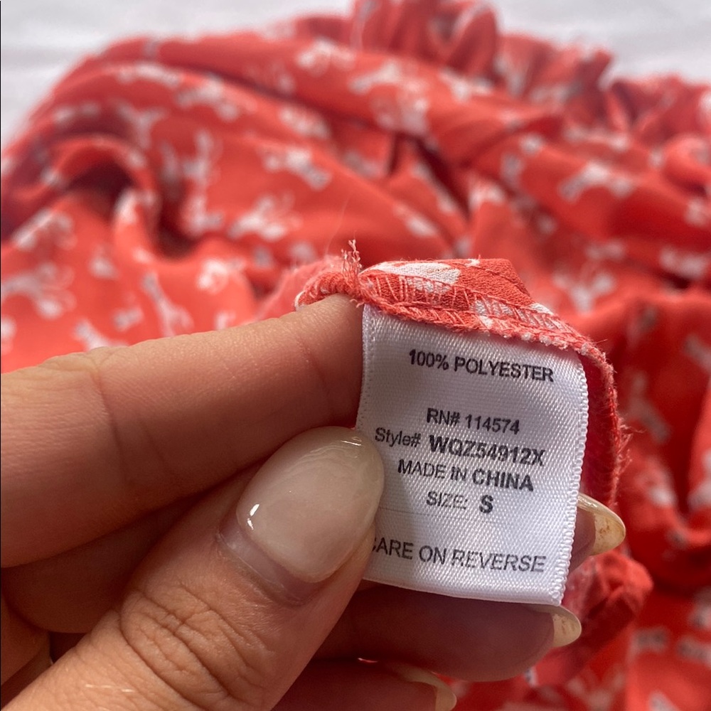 Pleione Red Blouse with White Rabbit Print - Picture 6 of 6